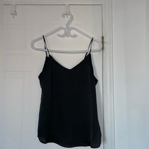 Black satin tank top